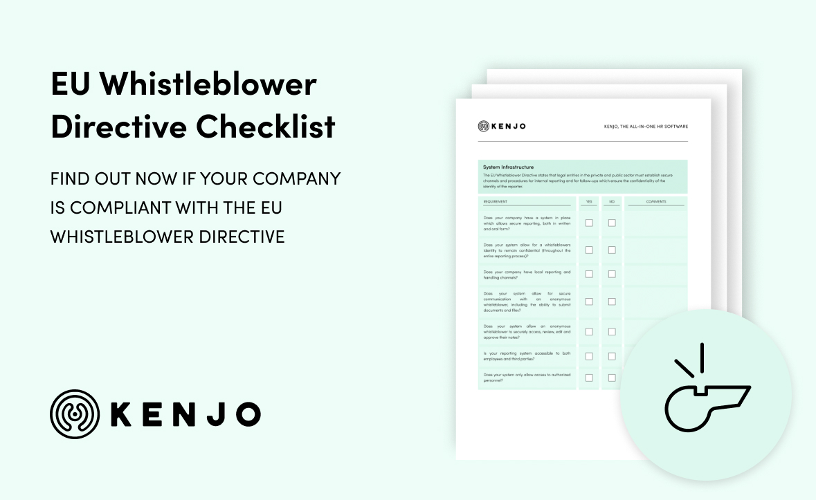 Free EU Whistleblower Directive Checklist | Kenjo